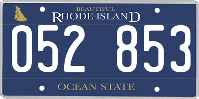 RI license plate 052853