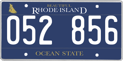 RI license plate 052856
