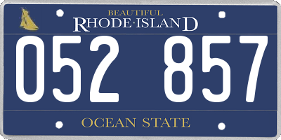 RI license plate 052857