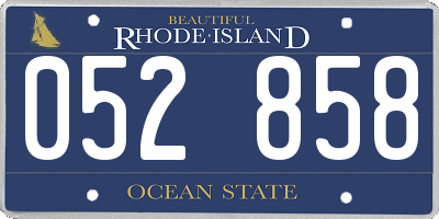 RI license plate 052858