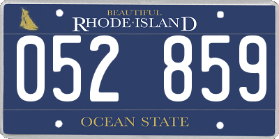 RI license plate 052859