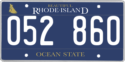 RI license plate 052860