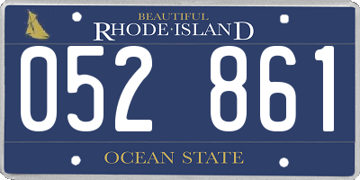 RI license plate 052861