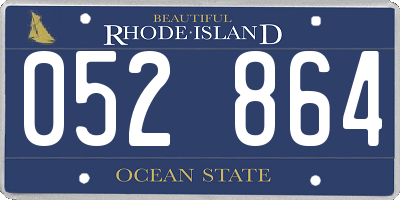 RI license plate 052864