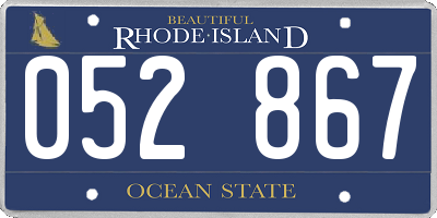 RI license plate 052867
