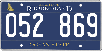 RI license plate 052869