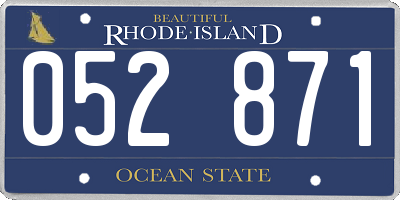 RI license plate 052871