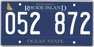RI license plate 052872