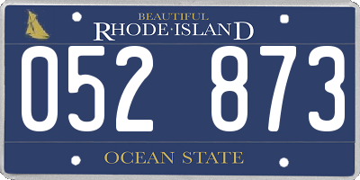 RI license plate 052873