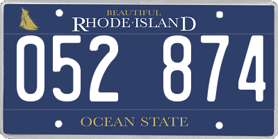 RI license plate 052874