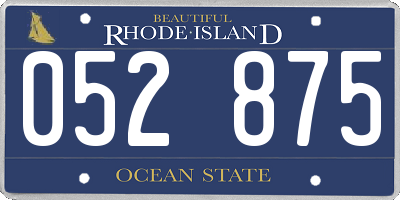 RI license plate 052875