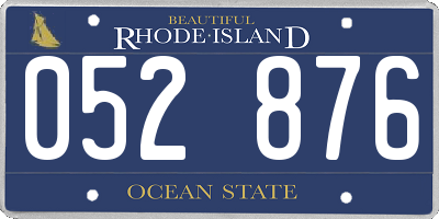 RI license plate 052876