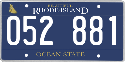 RI license plate 052881