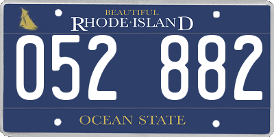 RI license plate 052882
