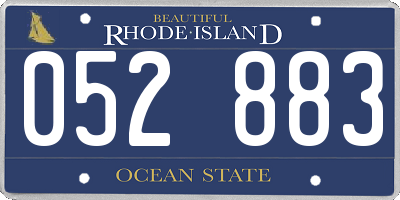 RI license plate 052883