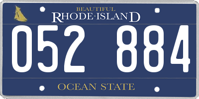 RI license plate 052884