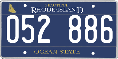 RI license plate 052886