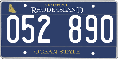 RI license plate 052890