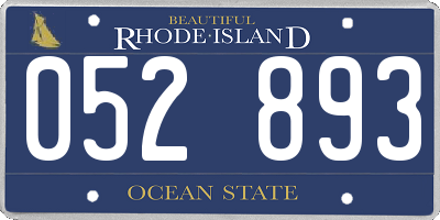 RI license plate 052893