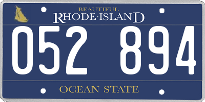 RI license plate 052894