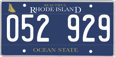 RI license plate 052929