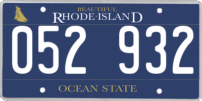 RI license plate 052932