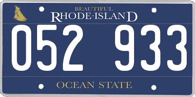 RI license plate 052933