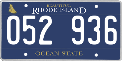 RI license plate 052936