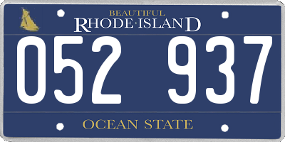 RI license plate 052937