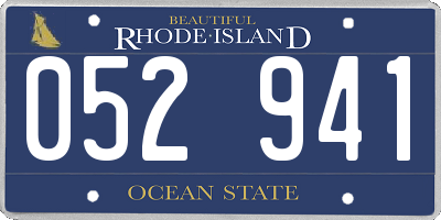 RI license plate 052941