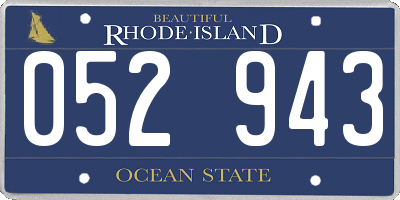 RI license plate 052943