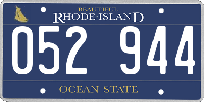RI license plate 052944