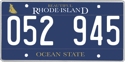 RI license plate 052945