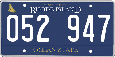 RI license plate 052947