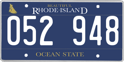 RI license plate 052948