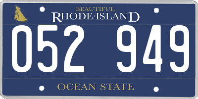 RI license plate 052949