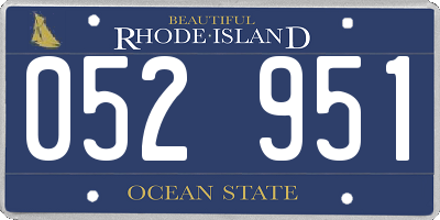 RI license plate 052951