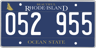 RI license plate 052955