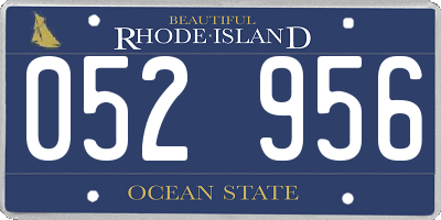 RI license plate 052956