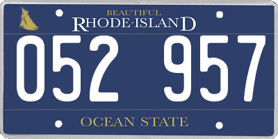 RI license plate 052957