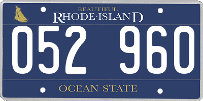 RI license plate 052960