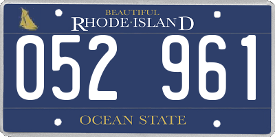 RI license plate 052961