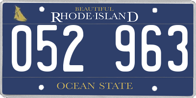 RI license plate 052963