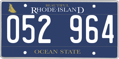 RI license plate 052964