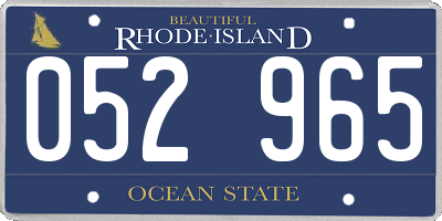 RI license plate 052965