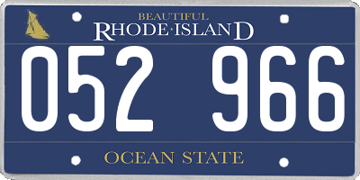 RI license plate 052966