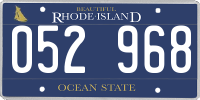 RI license plate 052968