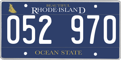 RI license plate 052970