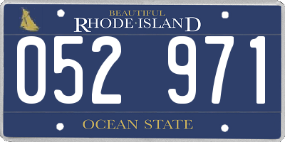 RI license plate 052971