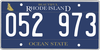 RI license plate 052973